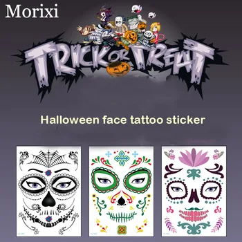 

Face tattoo sticker for halloween festival black eyes mouth Grimace lace adhesive face fake tattoo sticker RA038