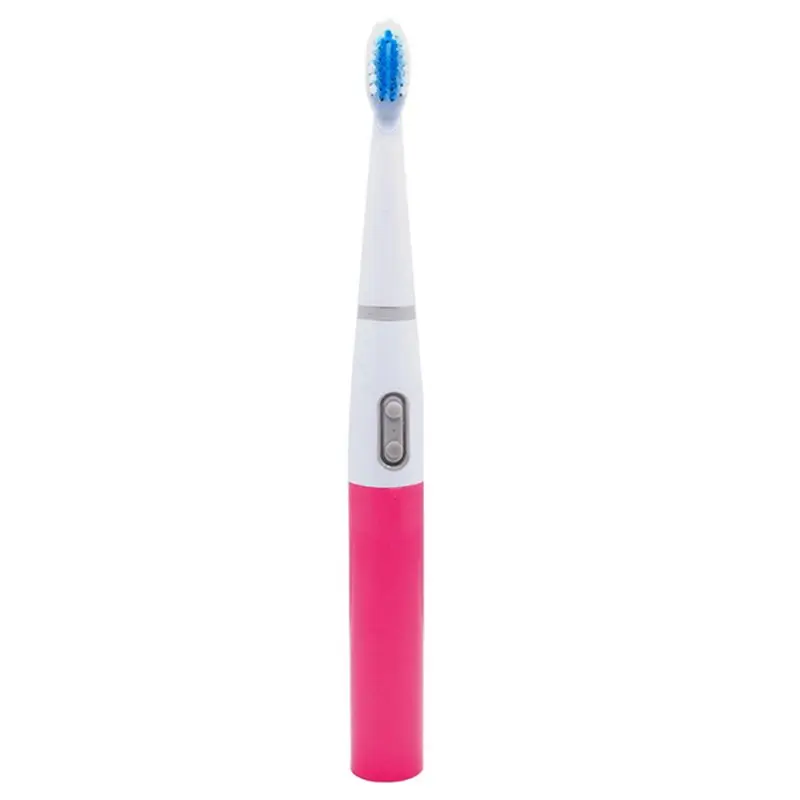 Звуковая электрическая зубная щетка для взрослых автоматическая с мягкой щетиной портативная батарея - Цвет: pink