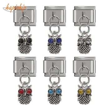 

Hapiship 2018 9mm Width Original Daisy Cute Owl Rhinestone Italian Charm Fit 9mm Bracelet Stainless Steel Jewelry Making DJ112