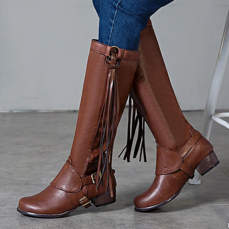 tassel riding boots