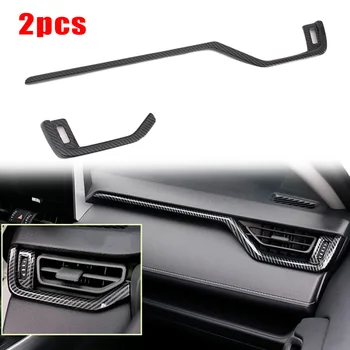 

2pcs Air Vent Trim Set Carbon Fiber Black Front Side Outlet Interior Cover
