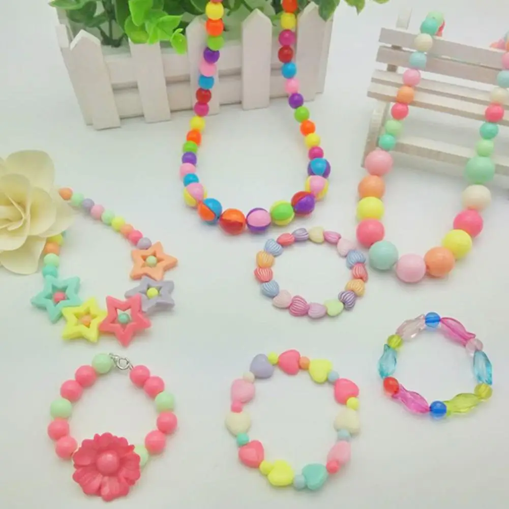 Kuulee 1 комплект модные игрушки креативные красочные DIY браслет бусины для девочек Изготовление ювелирных изделий амблиопия практическая игрушка