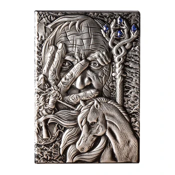 

A5 Gift Vintage Artificial Leather With Ribbon Marker Office Lined Diary 3D Embossed Hard Cover Notebook Business Thick Pages