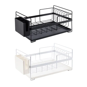 

2-Tier Dish Drying Rack Stainless Steel Dish Rack with Drainboard Swivel Spout
