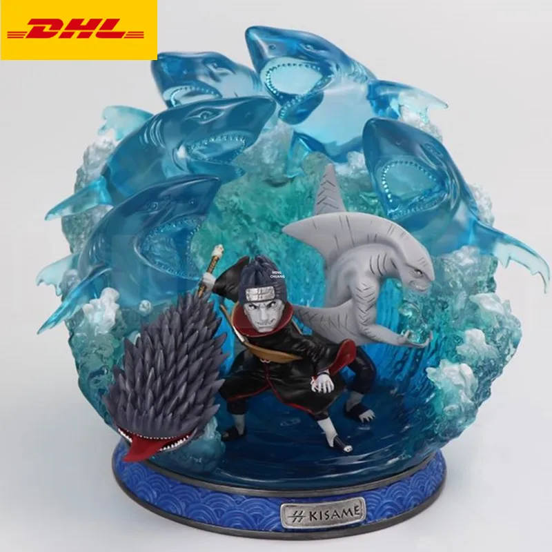 1" Аниме Наруто статуя Akatsuki бюст Hoshigaki Kisame полноразмерный портрет со светодиодный светильник GK фигурка игрушка коробка 26 см V586 - Цвет: Синий