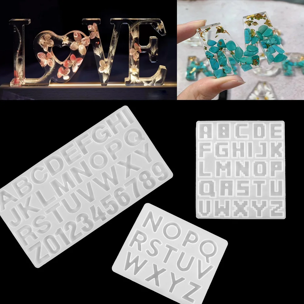 Pixel Silicone Mould Casting Molds Letters Resin Mold Jewelry Making Tools 