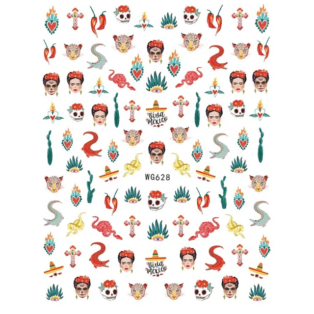 10PCS Brand Snake Sun Eagle Nail Art Sticker Color Eye of the World Nail Art Decoration Repair Decal Slider WG628