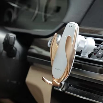 

15W Fast Charge Mobile Phone Air Vent Holder Car Qi Wireless Charger Automatic Clamp Charging Mount for Huawei Mate30pro P30Pro