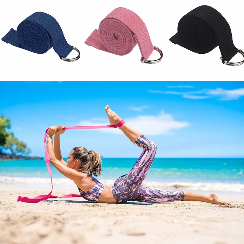 Correa elástica para Yoga, cinturón con hebilla de anillo en D para gimnasio, equipo de Fitness para mujer, herramientas para perder peso, cinturones de ejercicio de algodón duraderos
