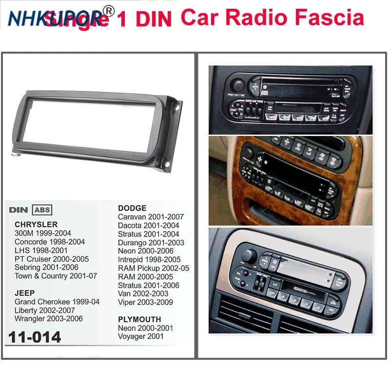 Singolo 1 Din Autoradio Stereo Face Fascia Surround Trim Frame Kit Per Chrysler/Jeep/ Dodge/Plymouth