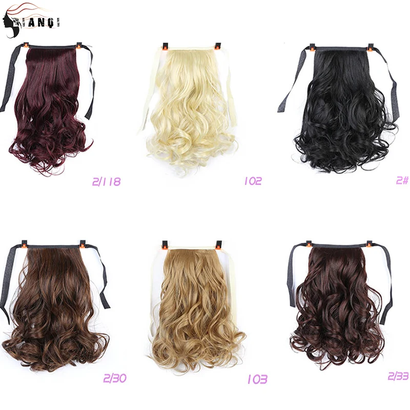 DIANQI short curly hair natural tail clip in synthetic heat resistant ponytail hair extensions hairpiece for women fake hair extensions
