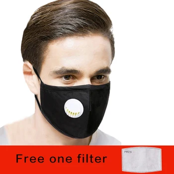 

Mask PM2.5 Anti Pollution Reusable Double valve Breathing 10Pcs 5 Layers PM2.5 anti-virus mask Activated Carbon Filter Mask
