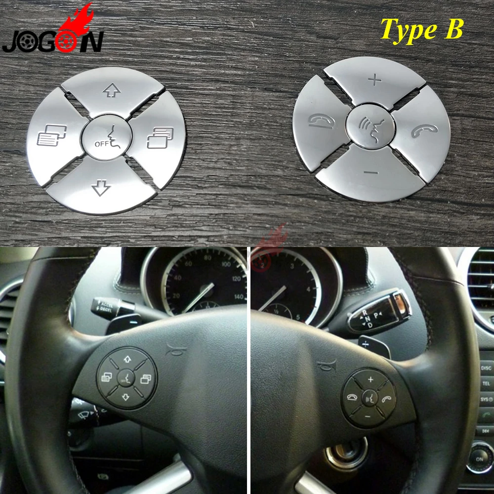 Для Mercedes Benz C E S GLK R ML GL CLS Class W204 W212 W221 X204 W164 Автомобильный интерьер Кнопка рулевого колеса накладка наклейка