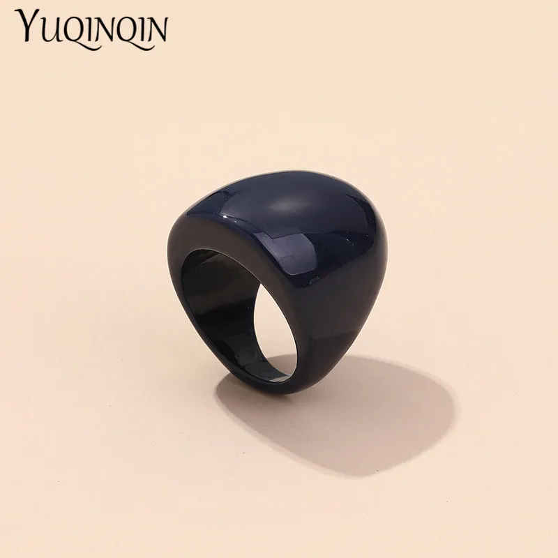 Finger Ring Resin Fashion Punk Big For Women Design Acrylic Irregular Colorful Vintage For Girls Party Jewelry