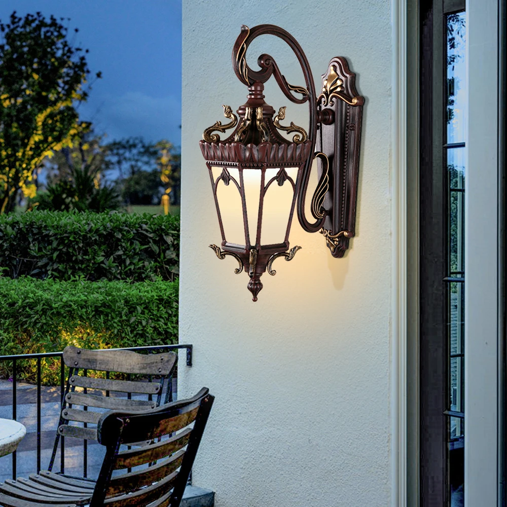 Lampada Da Parete Esterna Moderna In Alluminio Nero, IP44, E27, 2 Luci GU10 6500K Incluse - Per Giardino E Ingresso - 3