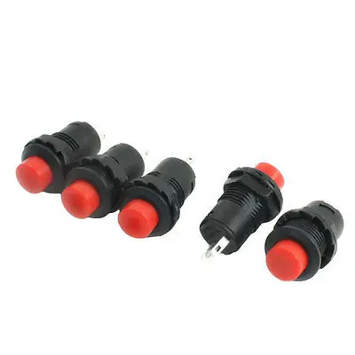 

5pcs Red Round SPST Momentary Push Button Switch AC125V 3A AC250V 1.5A