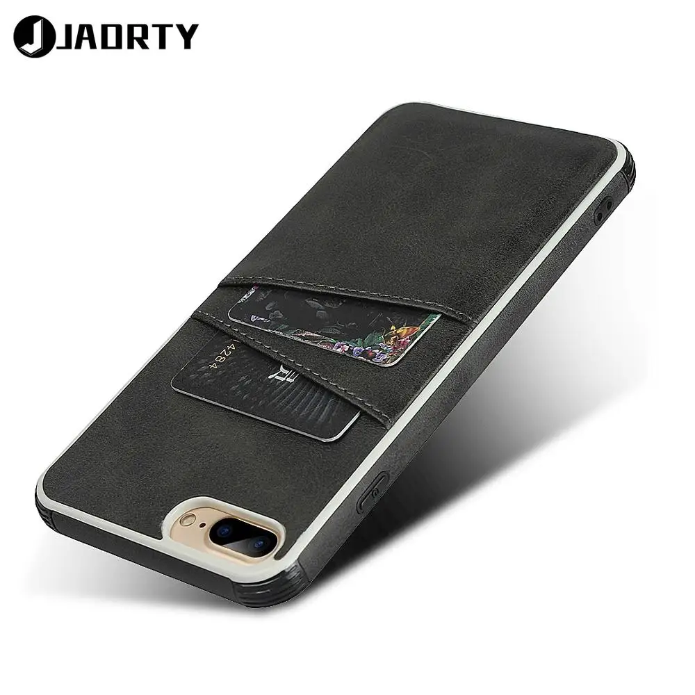 

Mobile Phone Case Cover for Apple iPhone 6 Plus 7 Plus 8 Plus Leather Silicone Shockproof Case With Card Pocket
