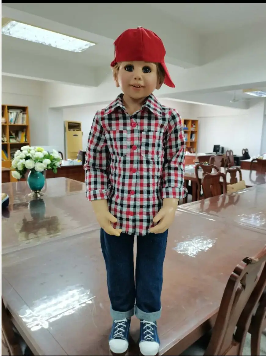 US $184.66 100CM Vinyl Toddler Boy Doll Toy Like Real 3yearold Size Child Clothing Photo Model Dress Up Baby Birthday Gift