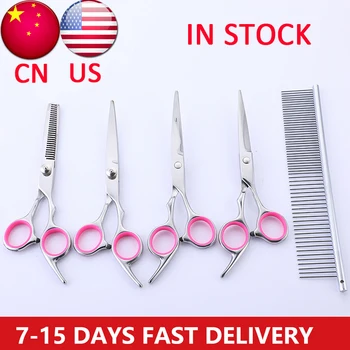 

Hairdressing Scissors Professional Hair Scissors Kit Hair Cutting Scissors Dog Grooming Scissors Set Dog Grooming Kit pink