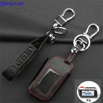 

jingyuqin 5pcs Starline A93 A63 Two Way Car Alarm For 3 BTNS Remote Leather Key Cover Case A93 Keychain Silicone Case