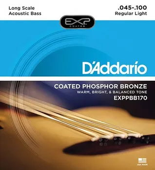 

Exppbb170 coated phosphor bronze strings for shark bass guitar, coated, 45-100, D'Addario