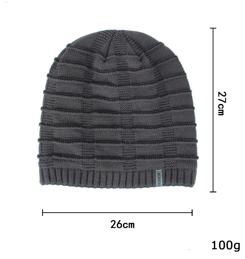 Fashion Staircase texture Winter Warm Knitted Hat Skullies Beanies For Men Women Bonnet Caps Gorros Male Solid Plus velvet Hat