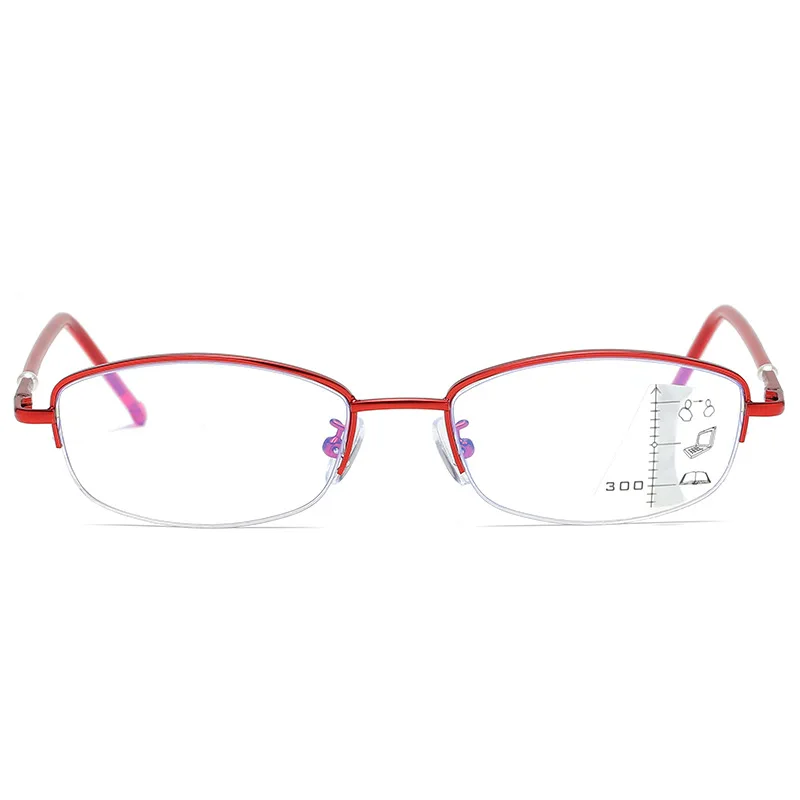 Perle Progressive Multifokale Lesebrille Frauen Smart Zoom Rosa Presbyopie Brille Legierung Weit In Der Nähe Anblick Anti-blau Brillen