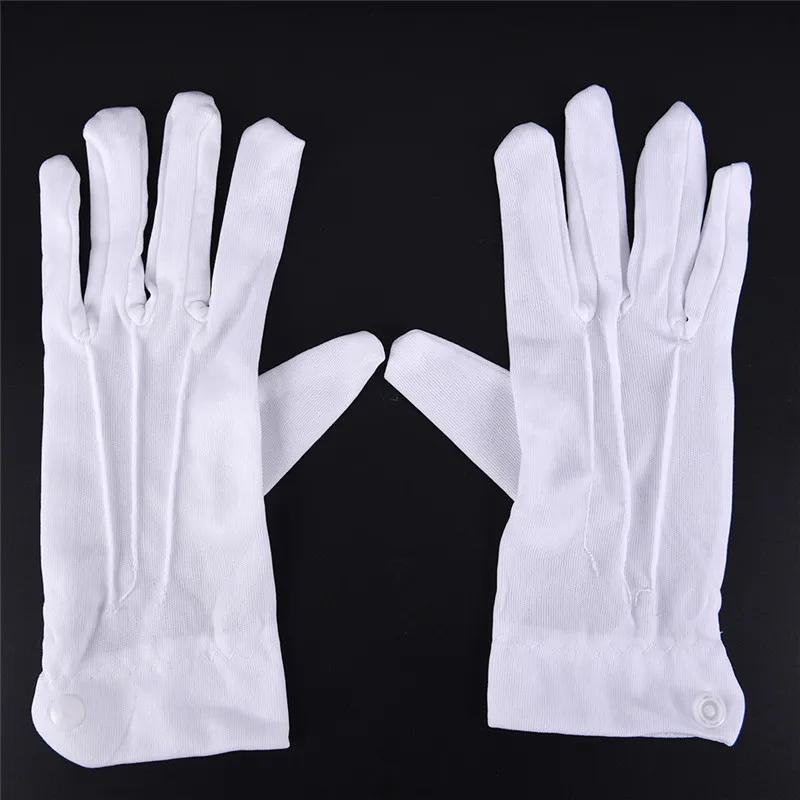 1Pair White Cotton Gloves Work Uniform Catering Uniforms Magician Parades Inspection Five-fingers Women Men's Work Gloves new winter gloves for men