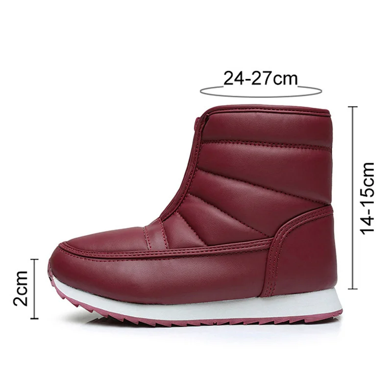 Fashion Men Boots Waterproof Snow Boots Slip On Plush Warm Winter Male Shoes Adult Work Winter Shoes Men Footwear