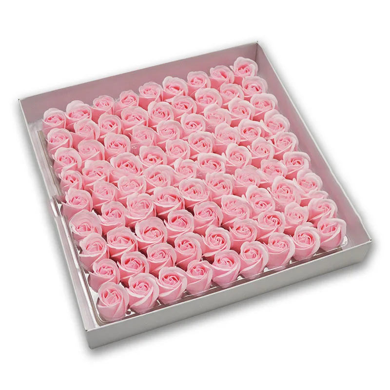 81 шт./лот, цветочное мыло в виде розы для тела, ароматическое мыло в виде Розы, подарок на свадьбу, День святого Валентина - Цвет: light pink