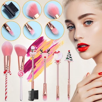 

6 Pcs Professional Make Up Brush Christmas Cosmetic Makeup Brushes Set Professional Powder Eyeshadow Brush