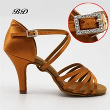 BD кроссовки танцевальная обувь женская бальная обувь для латинских танцев коричневая Высококачественная женская Танцевальная износостойкая подошва BD 216 AWL Каблук 8,5 см