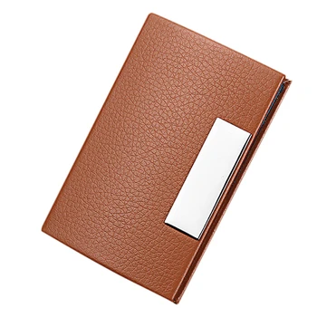 

Personalized Leatherette Card Wallet Men Stainless Steel Holder Women Multi Card Holder Cover Pocket Purse Fashion Business 823