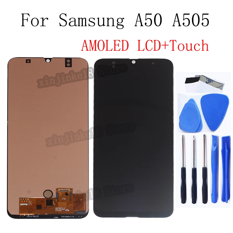 

For Samsung Galaxy A50 A505 SM-A505FN/DS A505F/DS LCD Display Touch Screen Digitizer Assembly Incell Amoled For Samsung A50 LCD