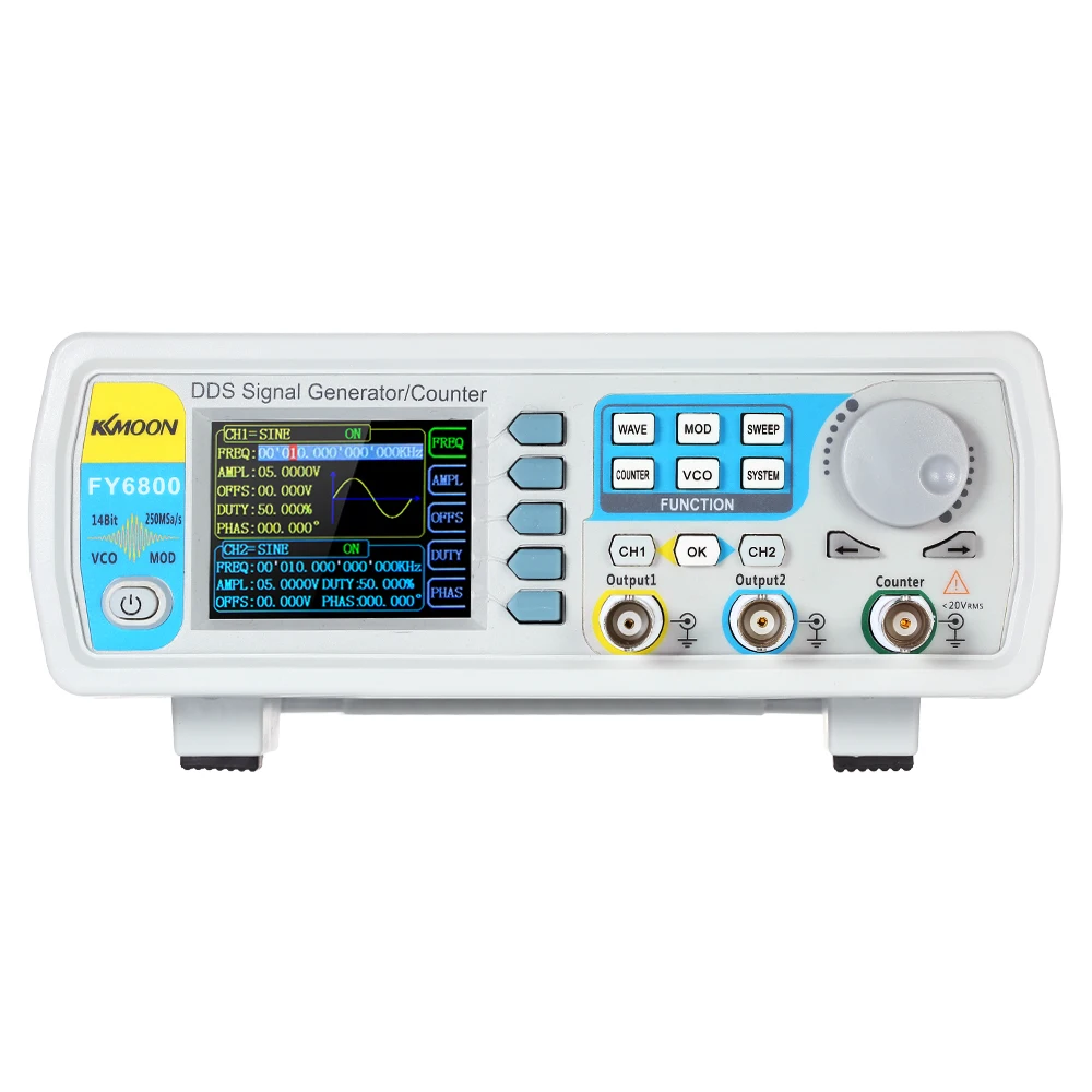 

DDS Signal Generator Meter Tester Tool Digital 20MHz Dual-channel Singal Output Frequency Meter VCO Burst AM/PM/FM/ASK/FSK