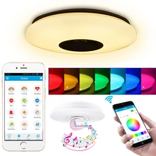 Bluetooth светильник для спальни, потолочный светильник, крутой умный музыкальный светодиодный потолочный светильник с динамиком, с регулируемой яркостью, приложение, дистанционное управление, современный дом