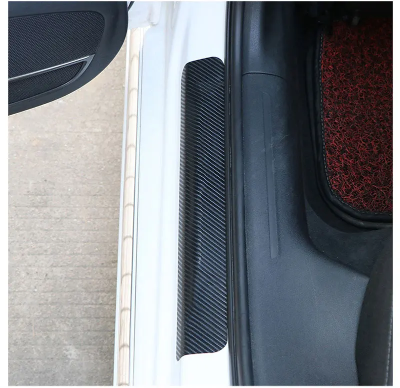 Car Door Scuff Sill Protection Car Door Plate Sticker Carbon Fiber Decoration Step Anti Scratch Protector Cover Car Accessories (10)