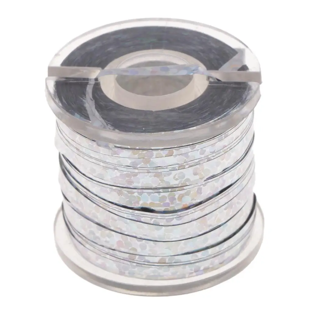 1 Spool Fly Tying Tinsel Flash Tape Holographic Lure Tape Fly Tying Material Fishing DIY tools 183m