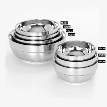 

Stainless Steel Bowl Double Insulation Rice Bowl Child Stainless Steel Bowl 1PCS