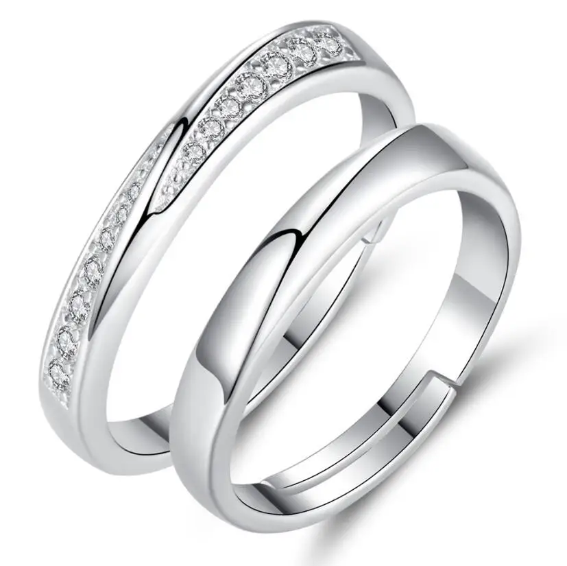 925 Sterling Silver Woman Opening Ring Anniversary Wedding Engagement Couple Ring silver ring wedding rings silver rings
