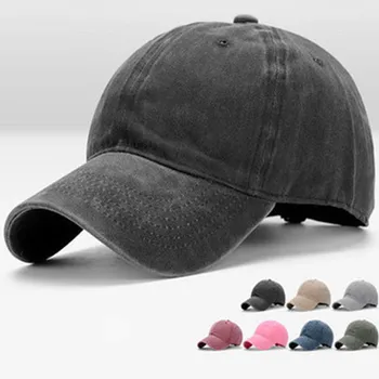 

Unisex Washed Denim Baseball Cap Women Adjustable Cotton Bone Snapback Hats Distressed Jeans Dad Hat Hip Hop Caps for Men