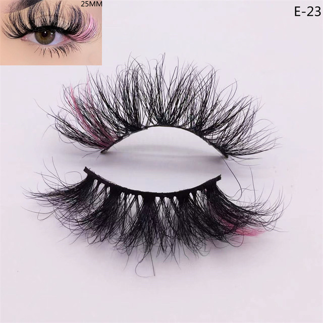 3D Mink Eyelashes Colorful 100% Mink Lashes Mix Color Pink Blue Red White False Eyelashes Fluffy Soft Cilias Vendor