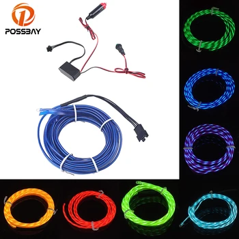 

POSSBAY Neon 5M Strip Light Glow EL Wire String Strip Rope Tube Car Interior Decoration 9 Colors