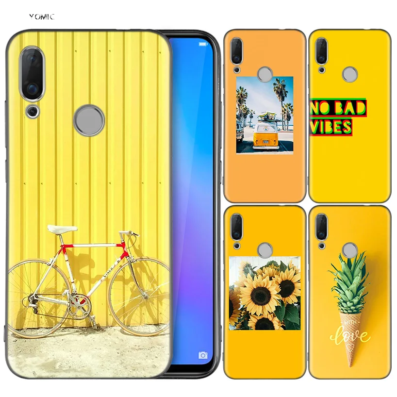 

Yellow Bicycle aesthetic Case Coque Silicone for Huawei P9 P10 P20 P30 P9Lite P20Lite P10Lite Lite Pro P Smart + 2019 Plus Cover
