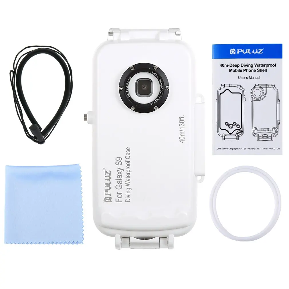 

PULUZ 40m Waterproof Shell Diving Underwater Cover Case Dropproof Full Cover Protection shell For Samsung Galaxy S9