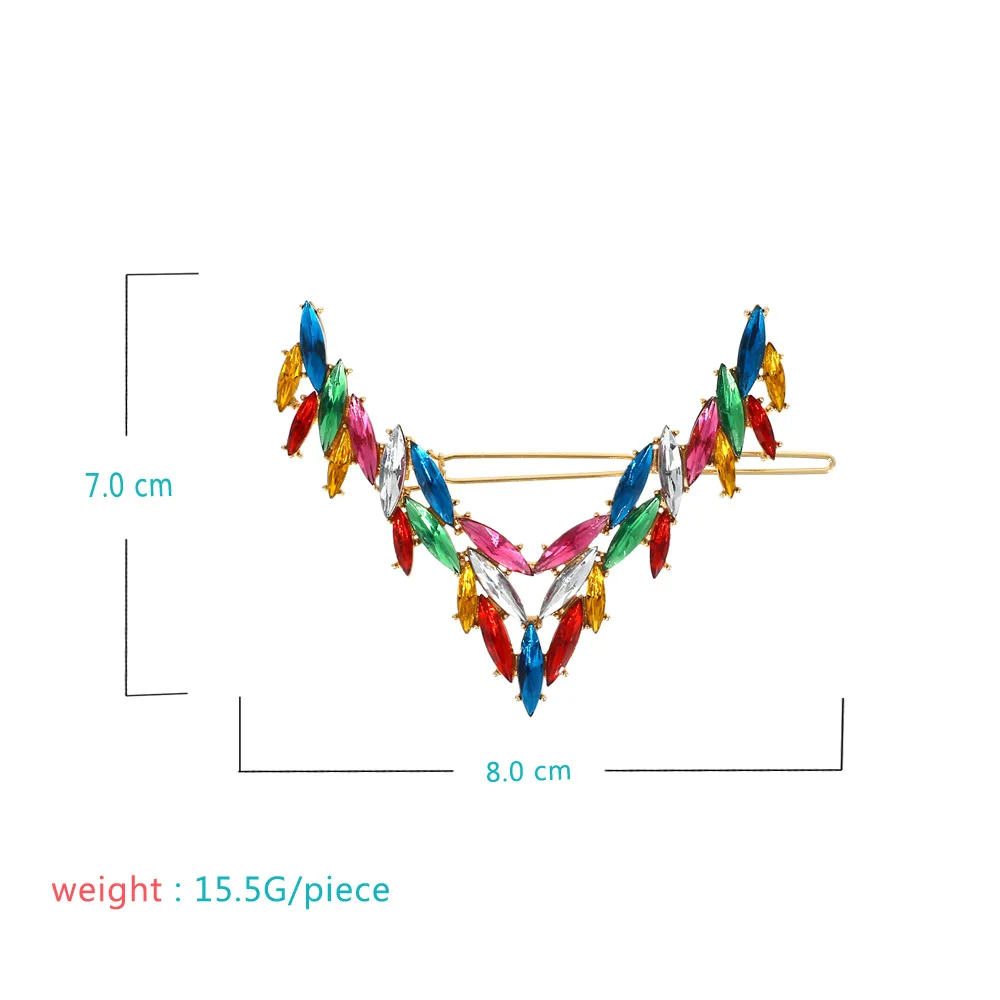 Красочный Модный с кристаллами, со стразами v-образной формы заколки для волос имитация заколки с жемчугом для женщин заколки аксессуары для волос