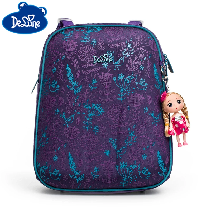 

Delune Girls School Orthopedic Backpack Bags Cartoon 3D Printing Children Primary School Mochila Infantil