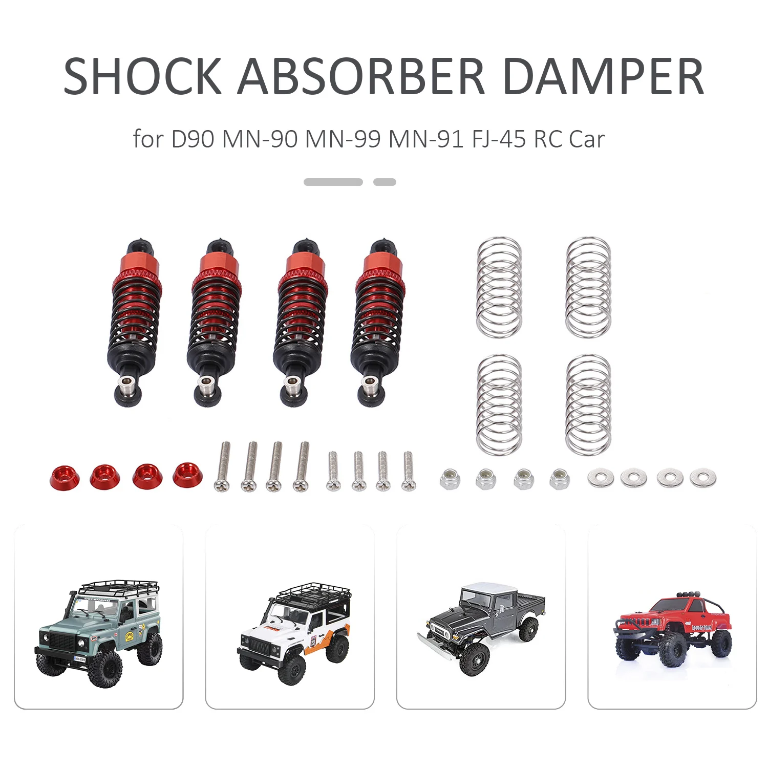 Алюминий сплава металлический амортизатор для D90 MN 90 99 91 FJ 45 RC автомобиль 1/12 Рок