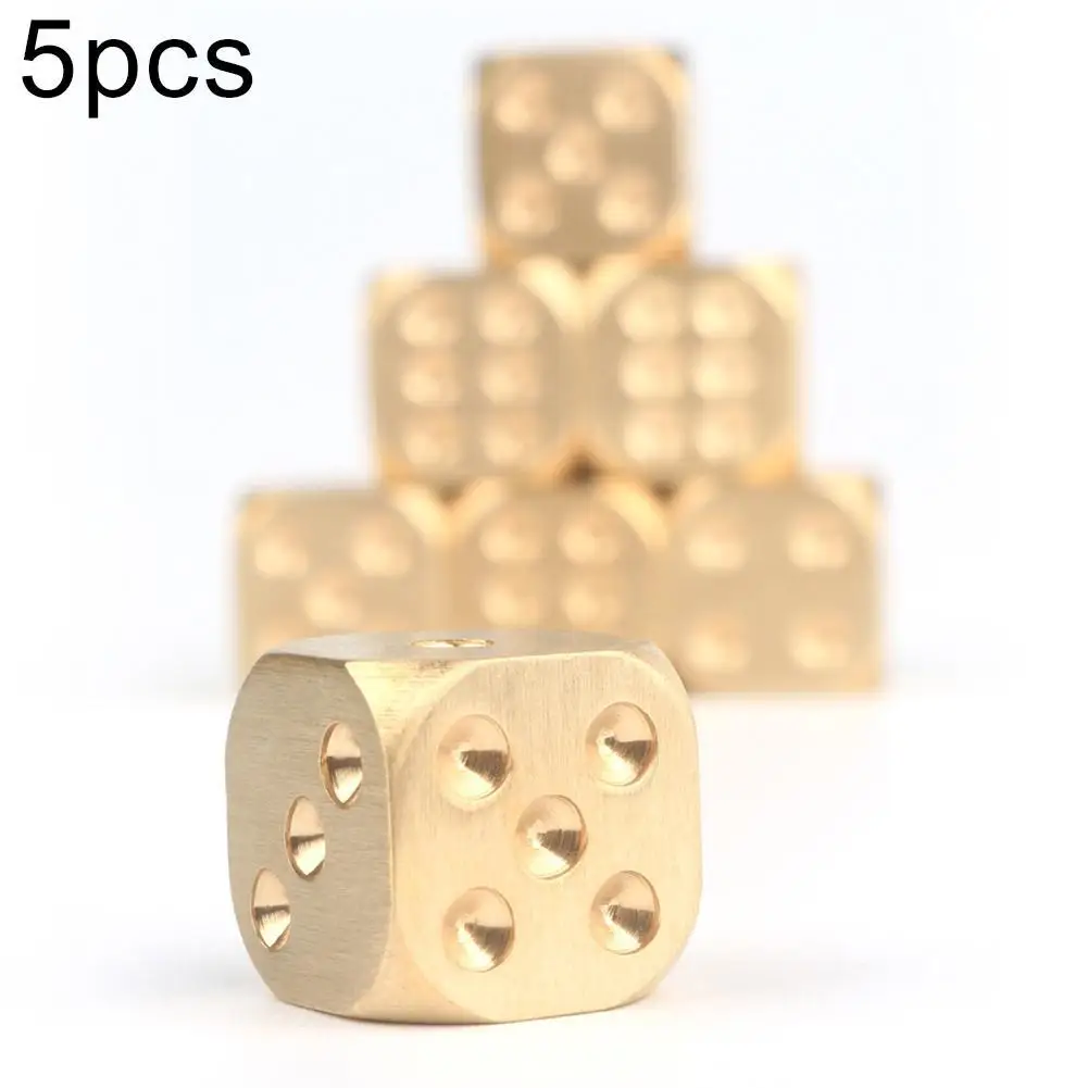 5Pcs 15x15mm Solid Brass Polyhedral Dice Club Bar Play Board Game Party Supplies Pub Toys Resin for Adults | Игрушки и хобби