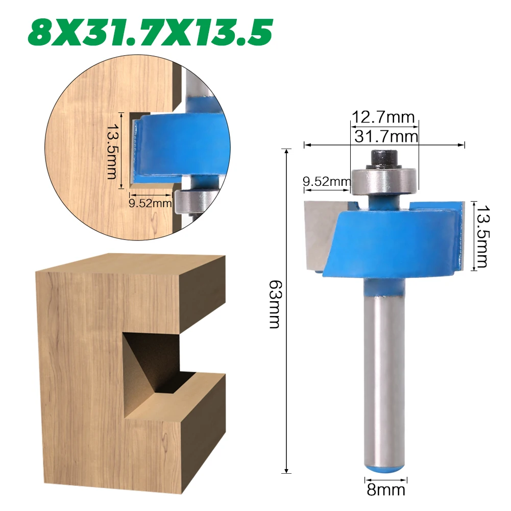 Фасонная фреза "Высота X 3/8" Глубина слот 1/2 бит-8 "хвостовик